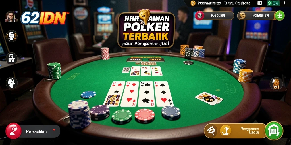Tangkapan layar dari gameplay Poker yang menarik di 62IDN.