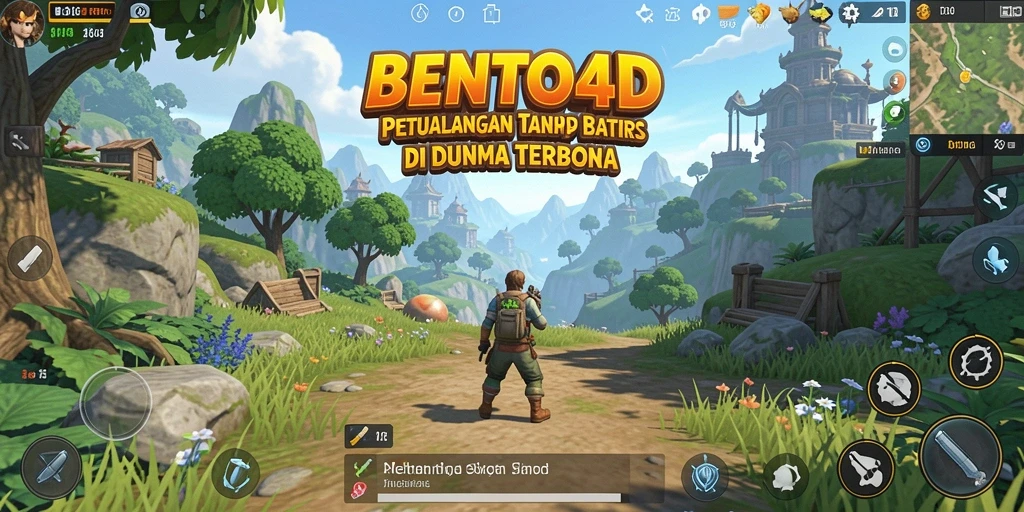 Tampilan gameplay BENTO4D yang menakjubkan di dunia terbuka.