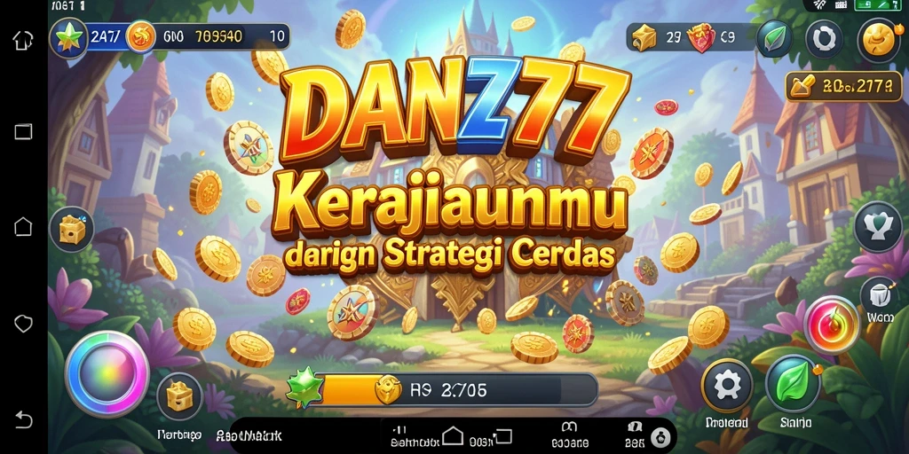 Tangkapan layar menunjukkan gameplay strategis dengan menara yang dibangun.