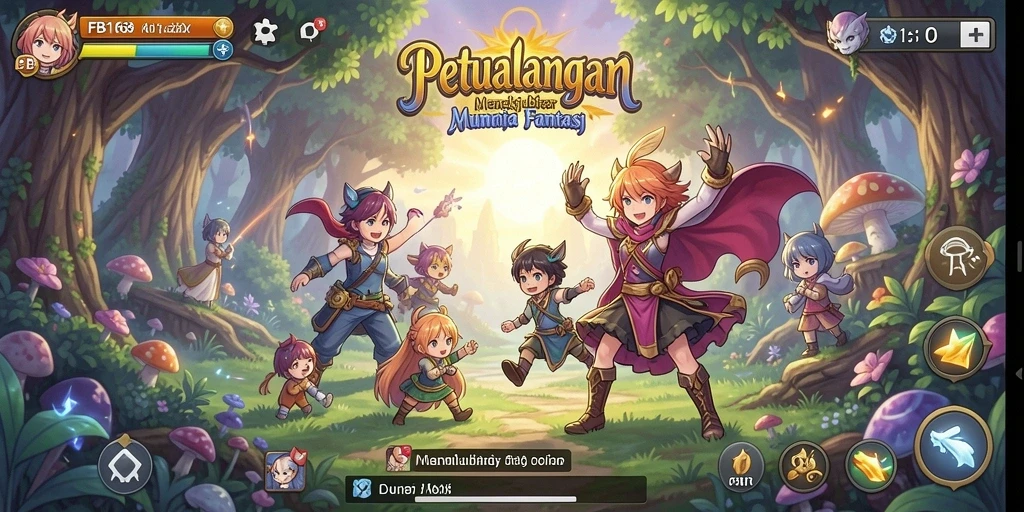 Tampilan gameplay FB168 yang menonjolkan pertarungan karakter anime.
