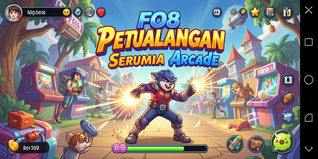 Tampilan gameplay seru FO8 di dunia Arcade yang penuh tantangan.