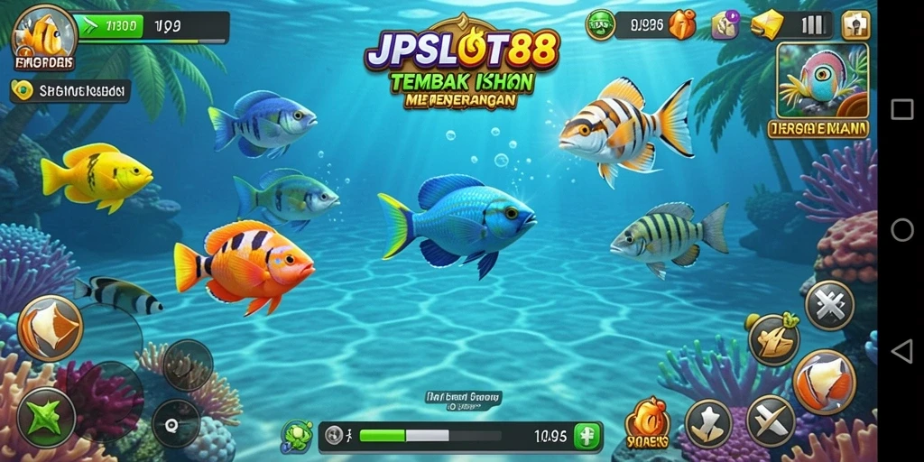 Screenshot utama JPSLOT88 menampilkan gameplay seru Tembak Ikan.