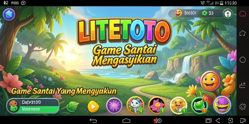 Screenshot utama LITETOTO menampilkan gameplay yang ceria dan menarik.