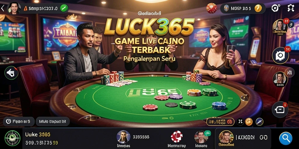 Tampilan gameplay LUCK365 yang mendebarkan dengan dealer langsung.