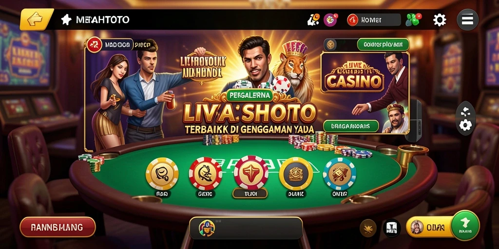 Screenshot gameplay Live Casino MERAHTOTO dengan dealer langsung.