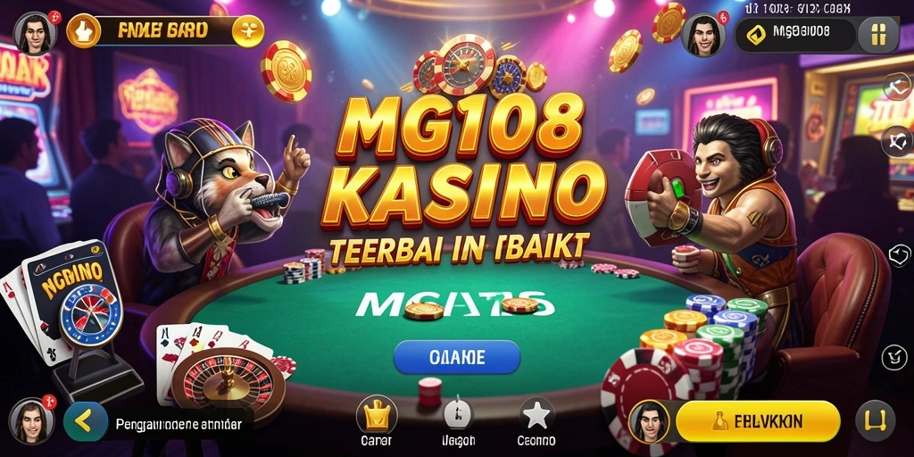 Tampilan gameplay MG108 yang mendebarkan dengan berbagai permainan kasino.