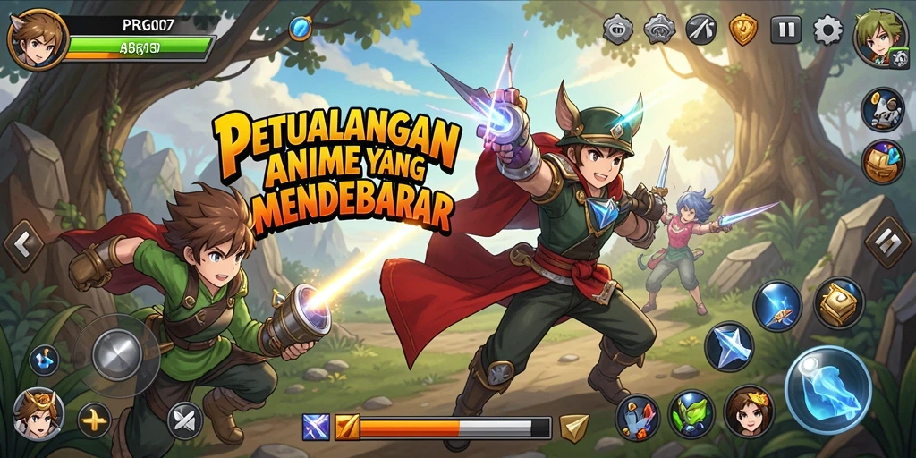 Tampilan gameplay PRG007 yang menawan dengan karakter Anime.