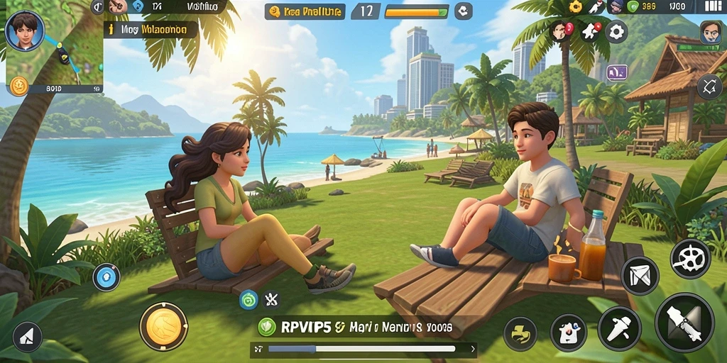 Screenshot utama RPVIP5 menampilkan gameplay yang ceria dan menarik.