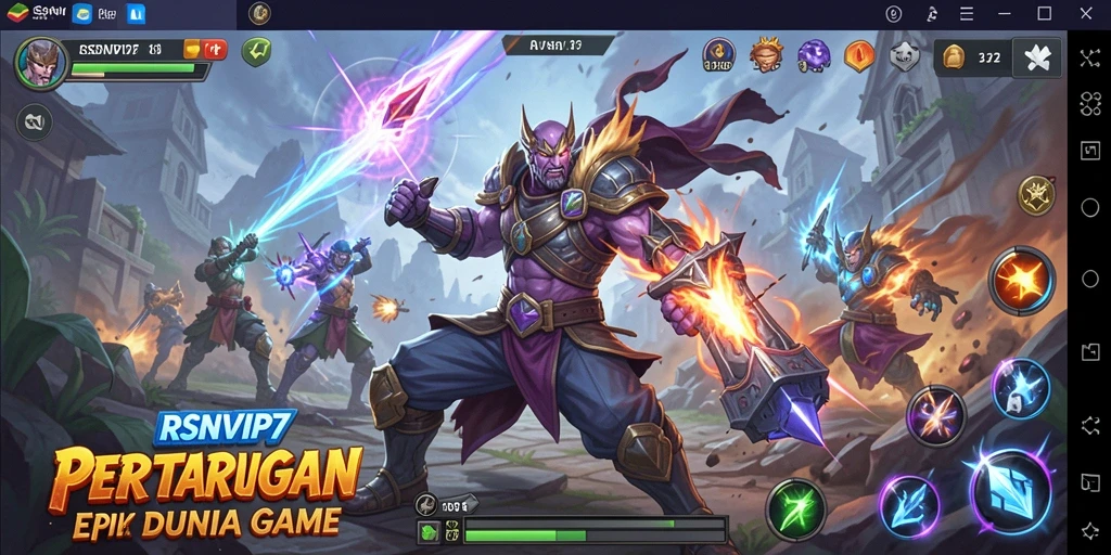 Screenshot yang menampilkan pertarungan intens dari gameplay RSNVIP7.