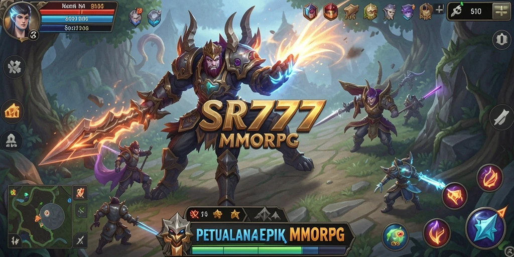 Screenshot utama SR777 menampilkan aksi seru dalam gameplay MMORPG.
