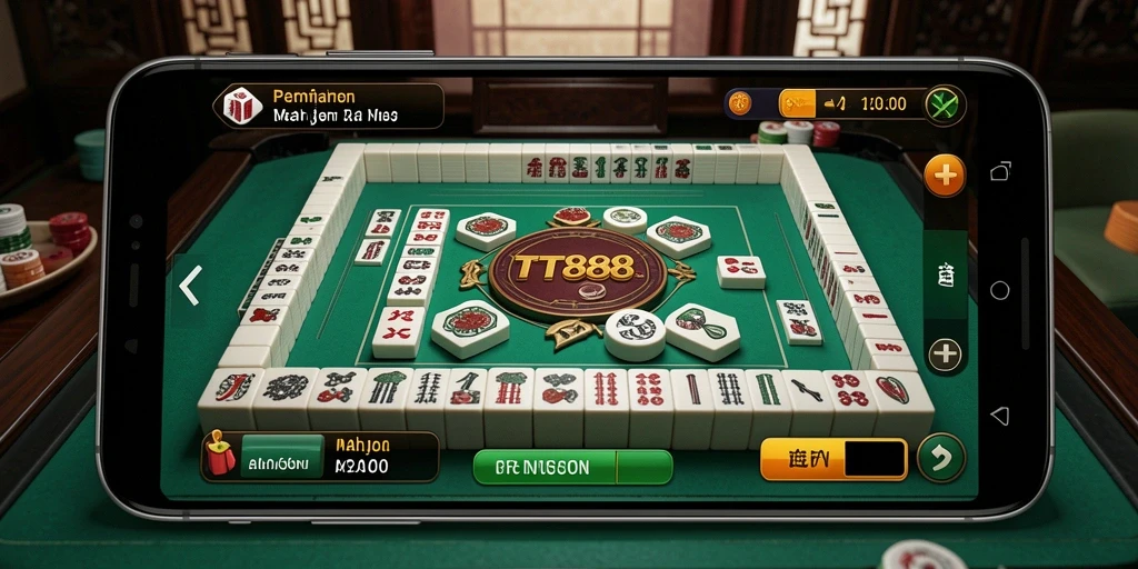Tampilan permainan TTT888 yang menarik dengan elemen Mahjong yang mendebarkan.